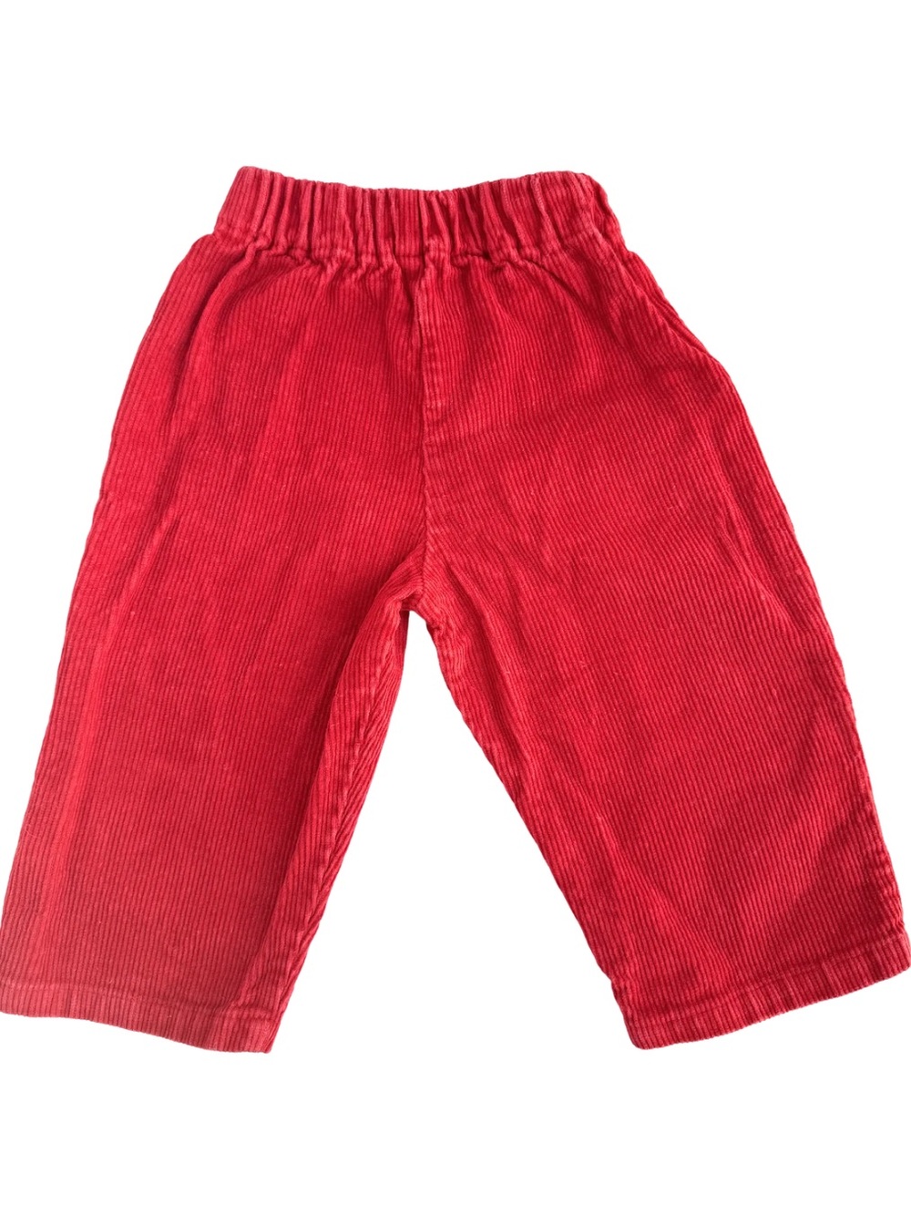 Vintage 90s Color Kids Retro Red Corduroy Pull On Pants Baby Size 12 Months